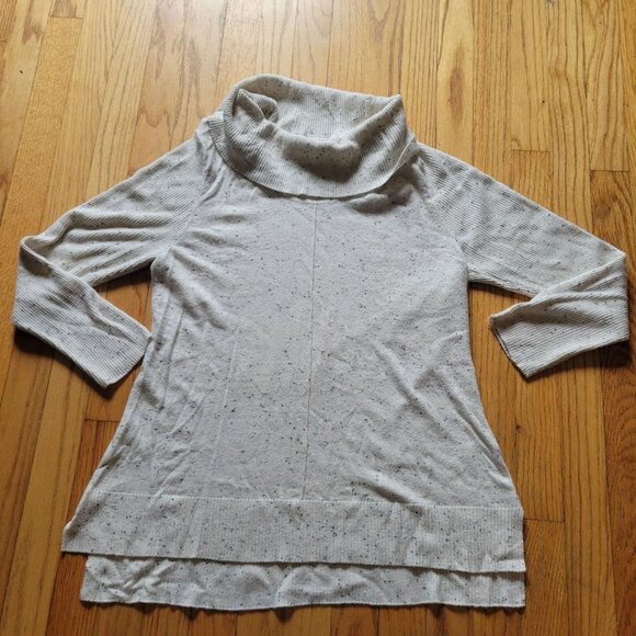 Calvin Klein Light Gray Speckled Cowl Neck Sweater L - Picture 5 of 5